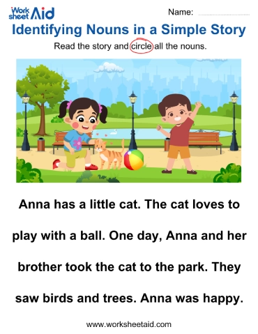 Identifying Nouns In A Simple Story