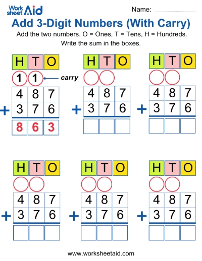 3-Digit Addition (With Regrouping)