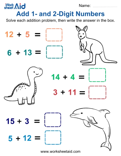 Add 1-Digit to 2-Digit Numbers