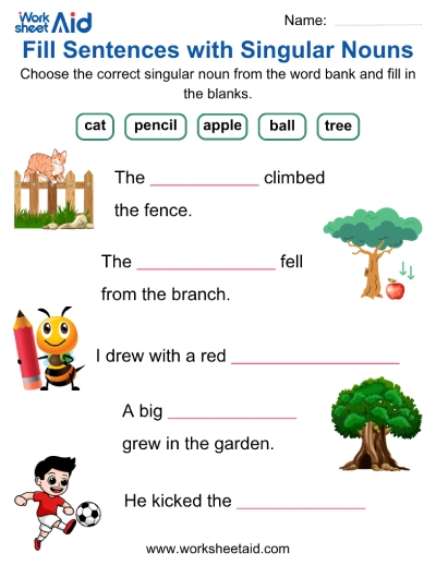 Complete with Singular Nouns