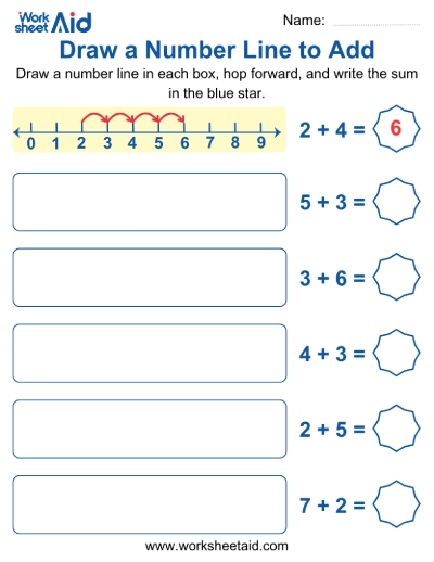 Draw Number Lines for Addition