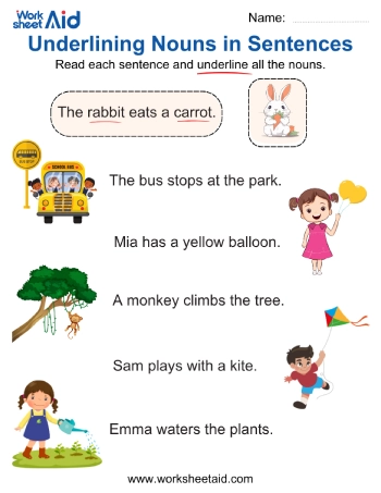 Find and Underline Nouns