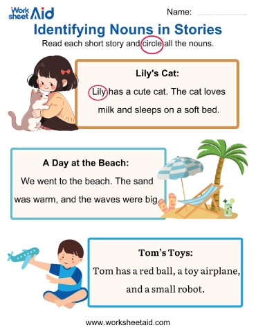 Finding Nouns in Short Stories