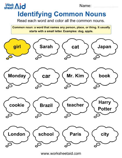 Identifying Common Nouns