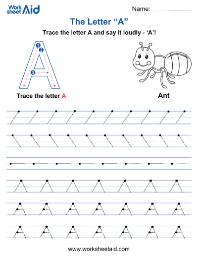 Letter A Worksheets Preschool
