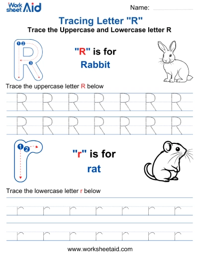 Letter R Tracing Worksheets