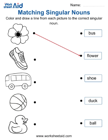 Matching Pictures to Singular Nouns