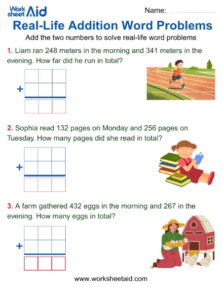 Real-Life Addition Word Problems