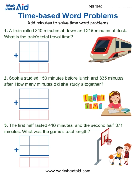 Time-Based Addition Word Problems