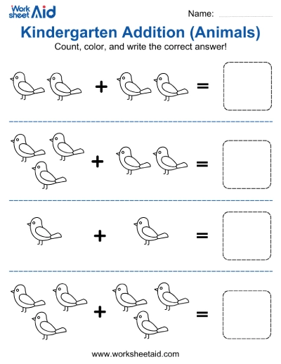 Kindergarten Addition (Animals)