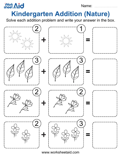 Kindergarten Addition (Nature)