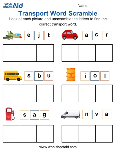 Transport Word Scramble