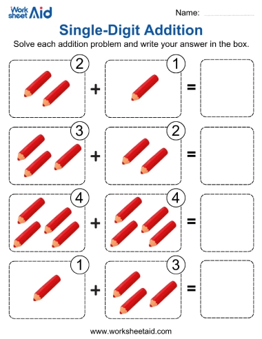 counting objects addition worksheets