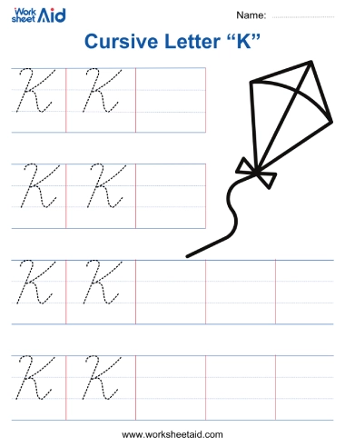 cursive letter k