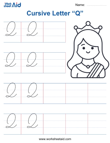 cursive letter q