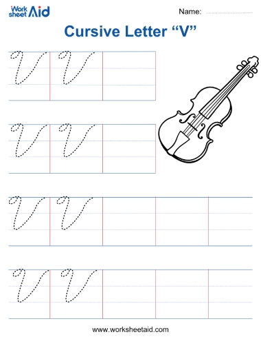 cursive letter v