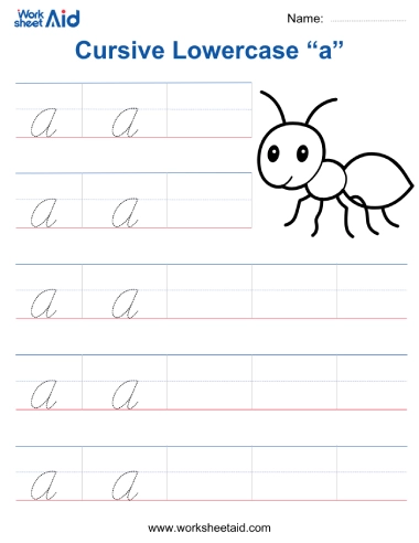 cursive lowercase a