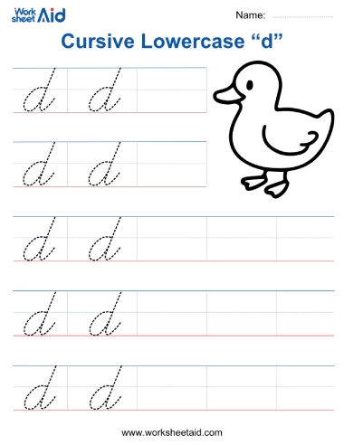 cursive lowercase d