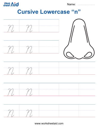 cursive lowercase n