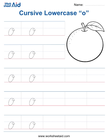 cursive lowercase o