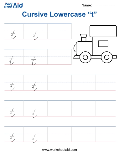 cursive lowercase t