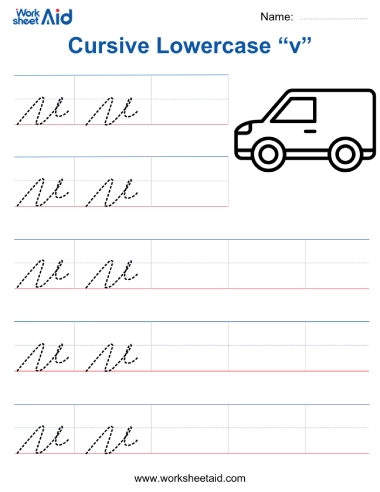 cursive lowercase v